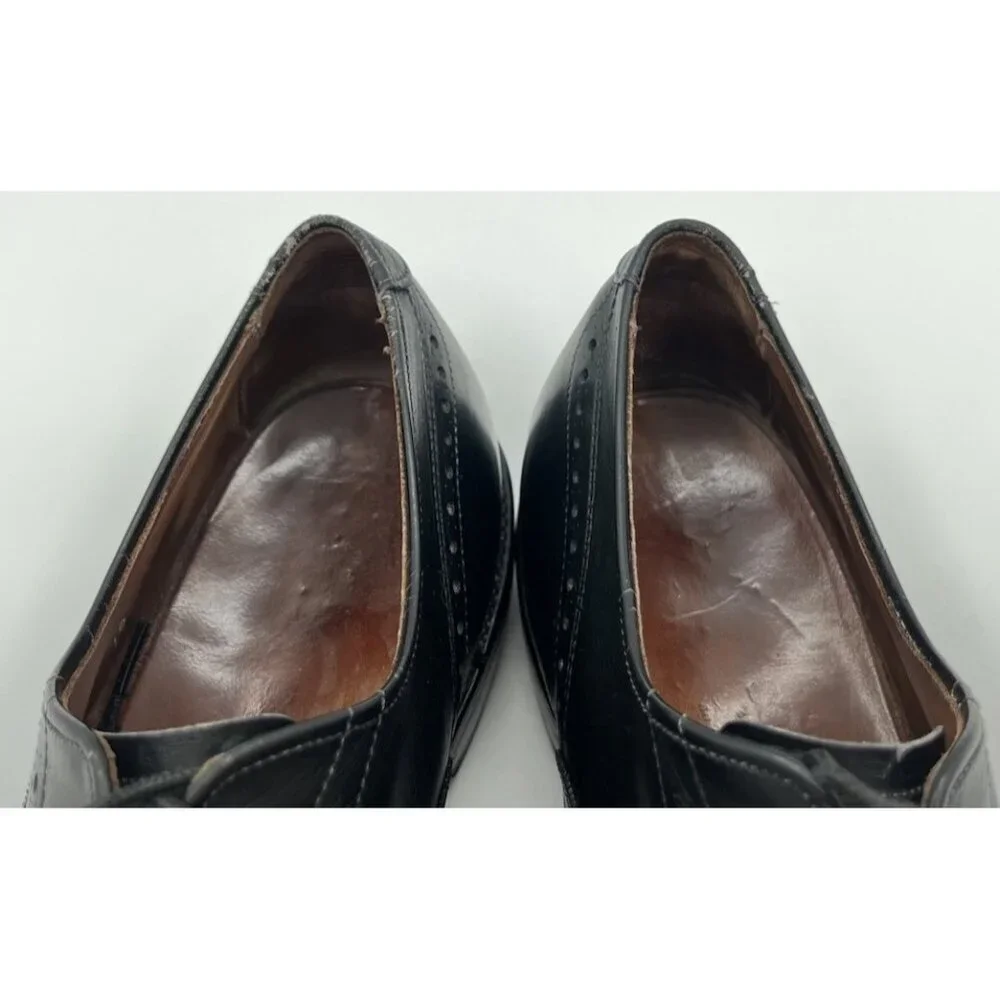Allen Edmonds Chester Men Size 9.5 D Black Leather Wing Tip Oxford Dress Shoes